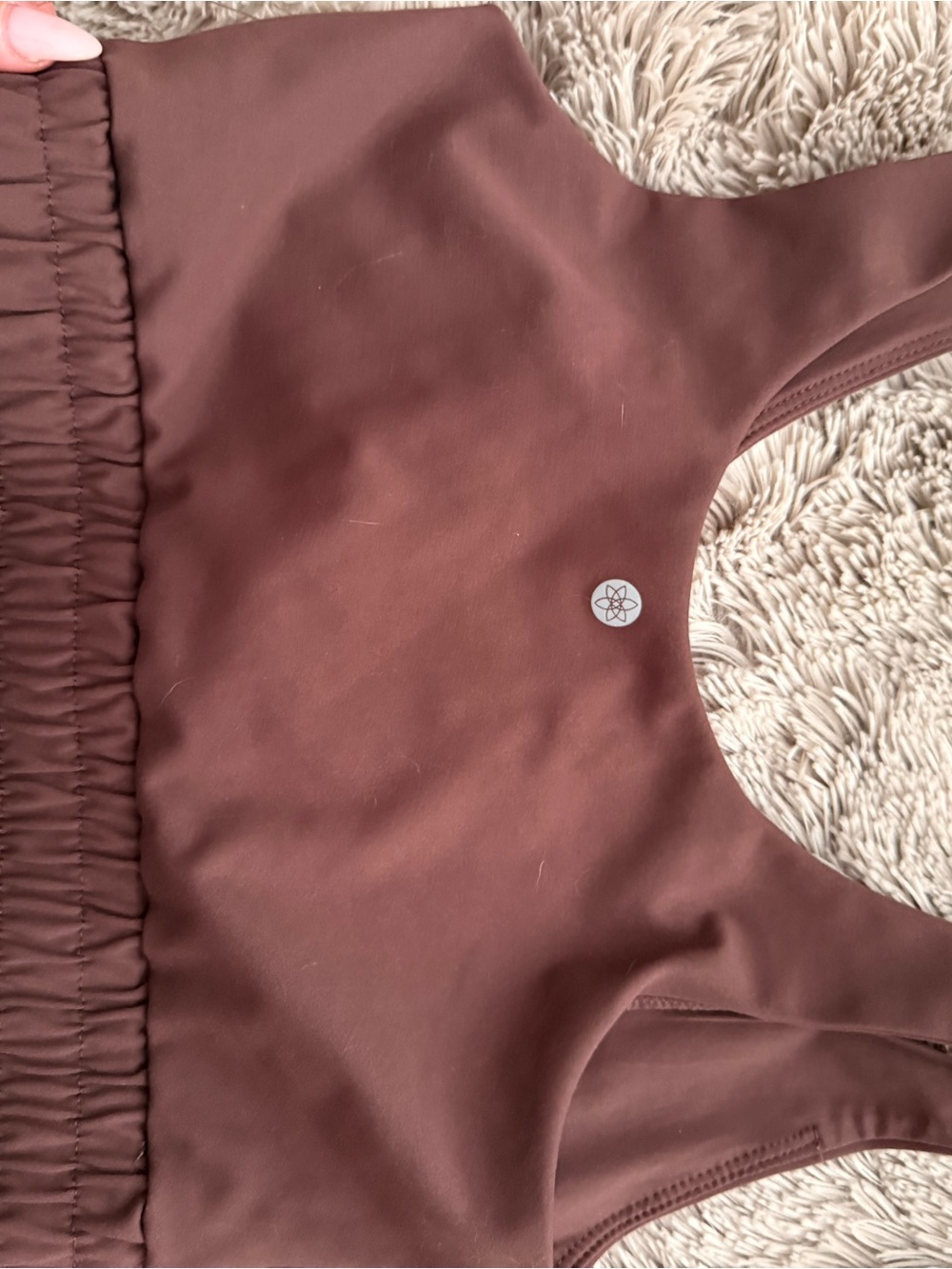 Women's Chocolate Brown High-Waist Track Joggers with Matching Crop Tank - Picture 3 of 3
